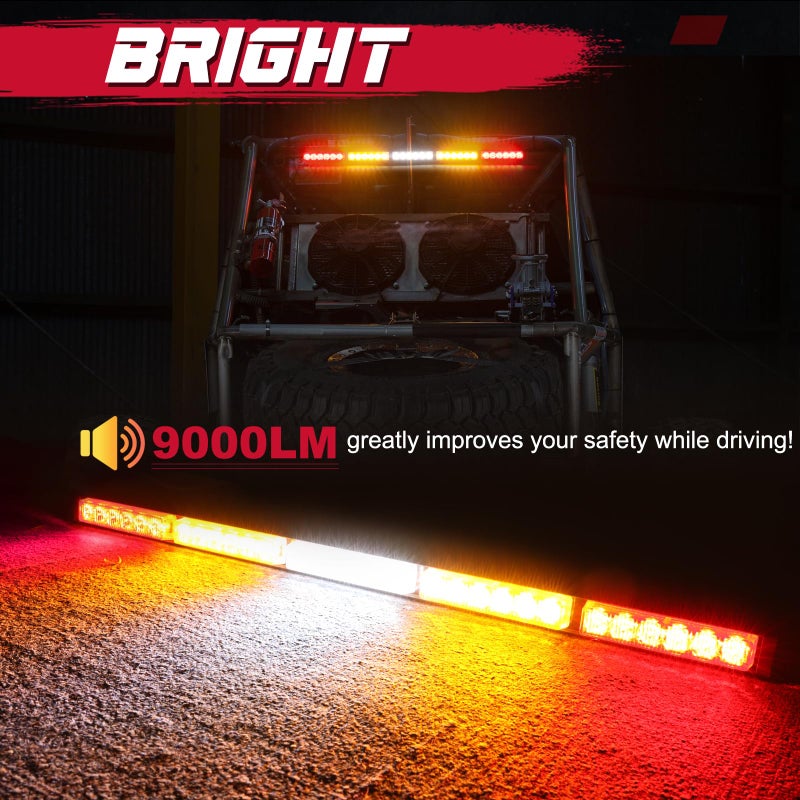 OFFROADTOWN شريط إضاءة LED بطول 30 بوصة من OFFROADTOWN مع أضواء فلاش خلفية وإشارة انعطاف وإضاءة فرامل لسيارات UTV RZR بولاريس ياماها 4x4 دُوني باجي كان-أم - Image 3